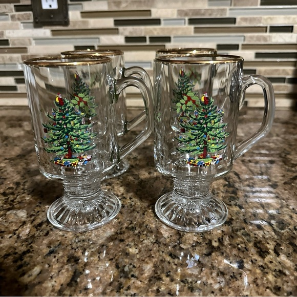 Spode Christmas Tree Irish Coffee Mugs Set of 4 - Vintage!!! - Picture 9 of 16